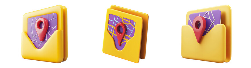 PNG Colorful location icons for map applications