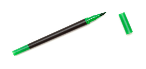 new color ink brush pen isolated on on white paper background