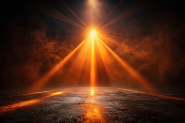 dark backdrop with orange light beam creating depth of field environment