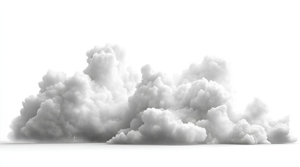 A cluster of fluffy white clouds against a blank white background.