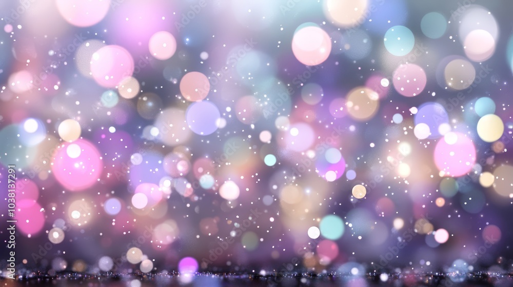 Poster a vibrant abstract background featuring colorful bokeh lights, creating a dreamy and enchanting atmo