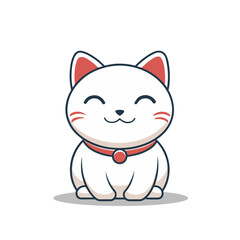 Fototapeta premium hand drawn cute kitten isolated on white background , vector illustration design.