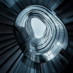 Fototapeta premium Abstract skyscraper from inside