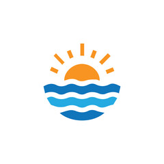 sun logo design vector template, Sunrise sunset sun logo vector horizon sun shine sun light symbol, sunset logo. sunset vector illustration, beach and sun logo, mountain logo, outdoor logo, mountain.
