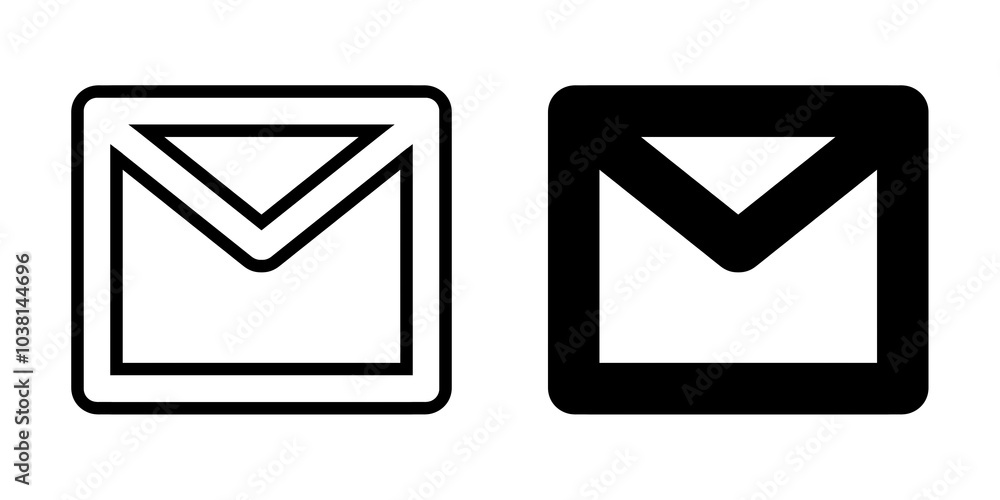 Poster email icon set with simple and modern design