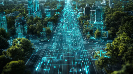 High-quality visualization of air quality monitoring in modern cities. AI generative.