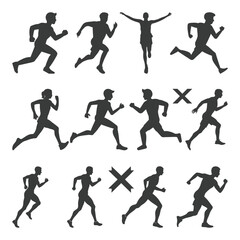 Cross Country runners silhouette set, Cross Country Vector, Cross Country SVG