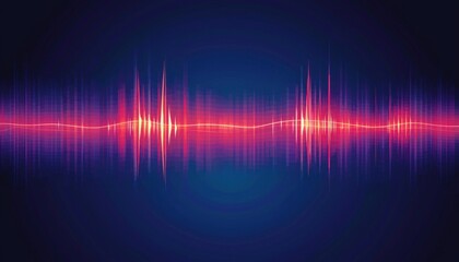 A vibrant audio waveform illustration showcasing sound frequencies in shades of pink and blue.