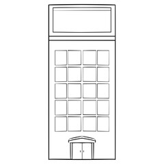 building illustration hand drawn outline vector