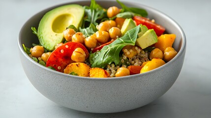 Colorful Quinoa Salad with Roasted Vegetables and Chickpeas