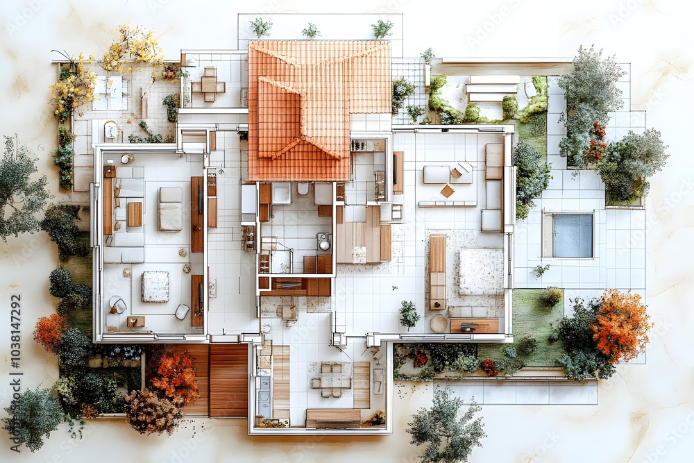 Poster customizable architectural floor plan with modular room and spatial layout design
