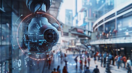 Surveillance Camera in a Futuristic City