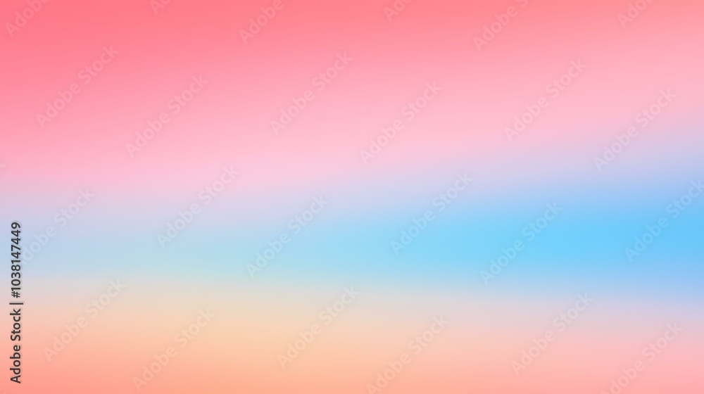 Poster the image is a gradient background with pink at the top, transitioning to blue in the middle, and th