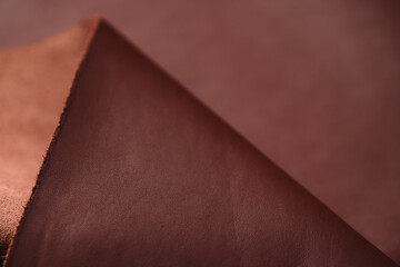Full grain brown leather background