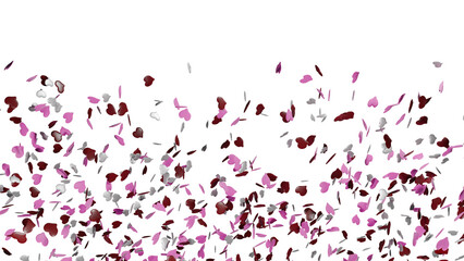 Heart shape sprinkles on transparent background, love