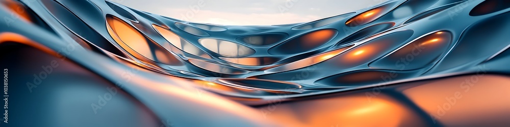 Poster mesmerizing abstract metal structure showcasing advanced technology and innovative design