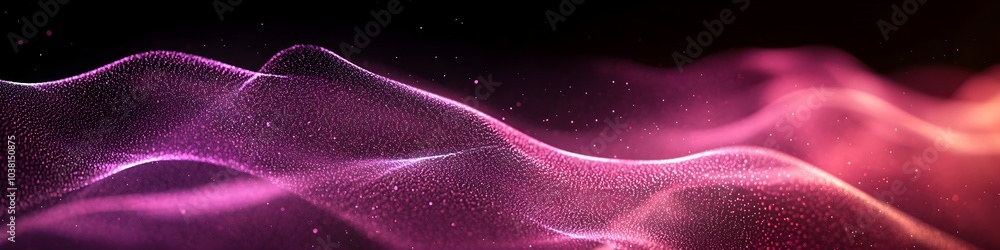 Poster mesmerizing magenta gradient wave abstract shape dark glow backdrop