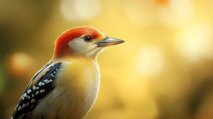 Fototapeta premium Colorful bird perched gracefully with a soft, blurred background.