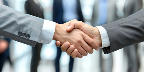 Business handshake and business people corporate deal