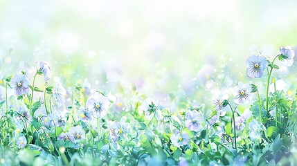 Beautiful wild lavender blooming in a spring meadow