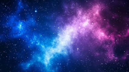 Obraz premium Colorful galaxy with blue and pink nebula against a starry background.