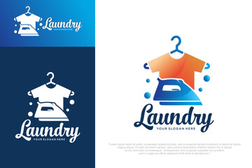 clean laundry logo design . logos for laundry service . Vector illustration