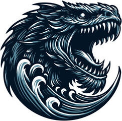 Leviathan, monster, beast, dragon vector and illustration.