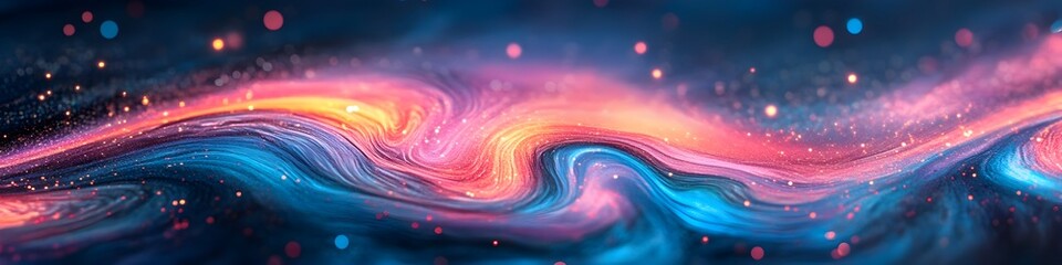 Vibrant Neon Swirl Abstract Background for Disco Psychedelic Banner Design