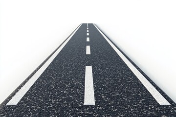 Empty Asphalt Road with White Lane Markers