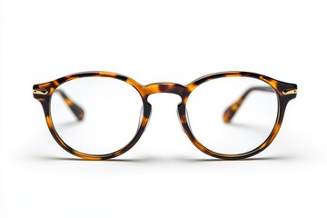 Fototapeta premium Classic Round Tortoise Shell Eyeglasses with Gold Accents