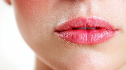 Fototapeta premium Close-up of Lips with Dry Skin Condition Highlighting Texture and Natural Beauty