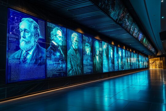 Historical Figures Displayed on Wall Timeline