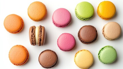 Fototapeta premium Vibrant Macarons in Colorful Arrangement