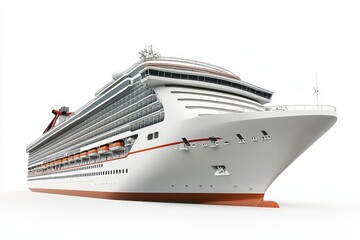 Cruise Ship Bow Isolated on White Background