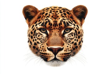 Obraz premium Leopard Face Portrait Wild Animal Closeup Big Cat Spot Pattern Predator Eyes Ju