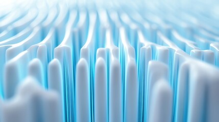Obraz premium Abstract blue and white wave-like structures create a serene and futuristic atmosphere, AI