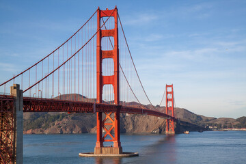 The Golden Gate Bridge is landmark and famous building in San Francisco, California, USA