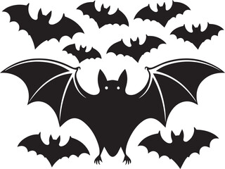 vector silhouette image of bat Art & Illustration