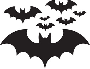 vector silhouette image of bat Art & Illustration
