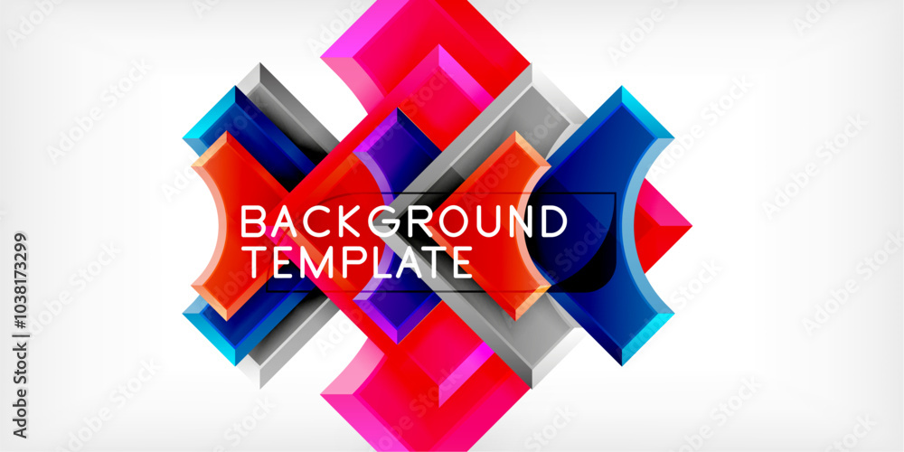 Poster geometric design abstract background - circles and triangles