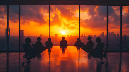Fototapeta premium Business Meeting at Sunset.