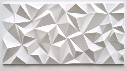 Obraz premium Geometric white 3D wall panel with angular patterns creates a modern, textured look, AI