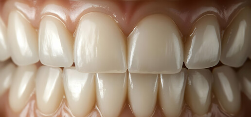 Close-up of Perfect White Teeth.