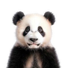 Fototapeta premium Panda face, white isolate background