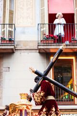 Karfreitagsprozession in Barcelona, Spanien