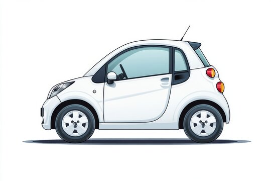 white compact car side view clip art preview