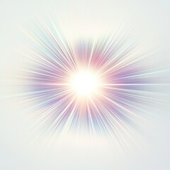 Obraz premium Sunburst light leak effect creating a bright, radiant flare perfect for retro or vintage visuals isolated on white background in center