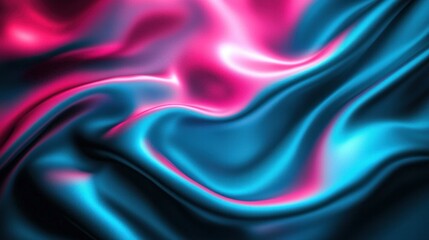 Obraz premium Abstract digital art with pink and blue liquid neon swirl, for background or design element.