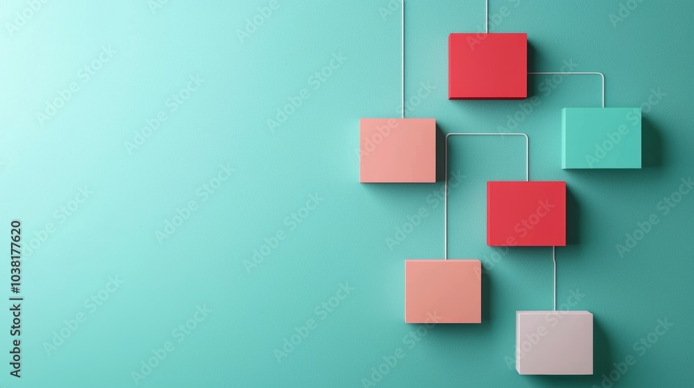 Aufkleber visual representation of customer journey concept with colorful blocks on teal background
