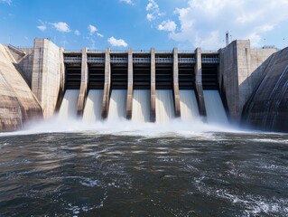 Dam Holding Back Vast Water Reservoir